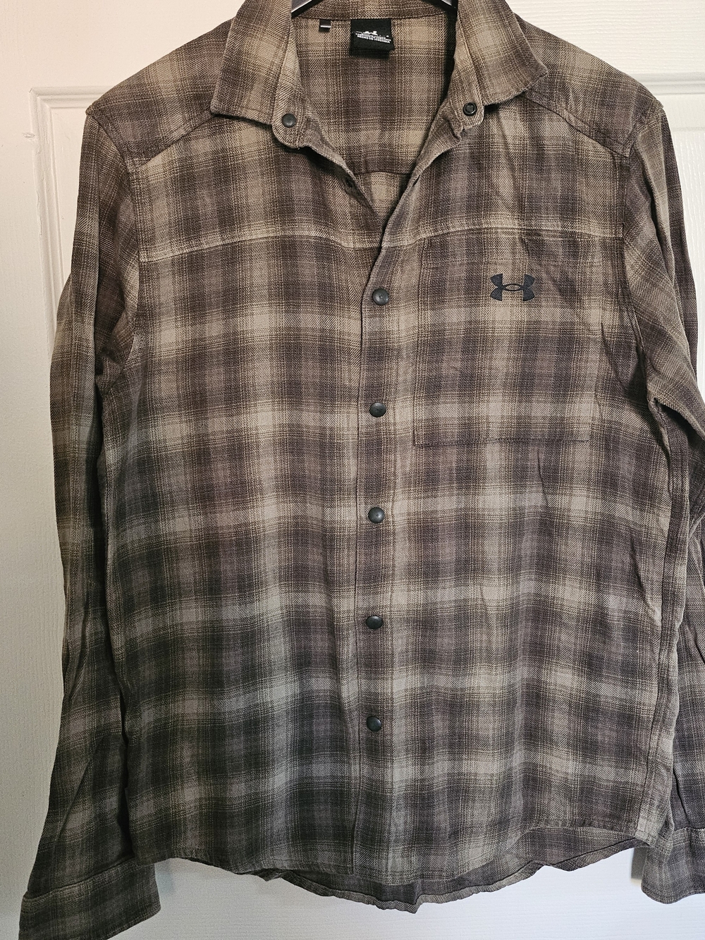 Under Armour Men's Green Plaid Button-Down Shirt with Logo